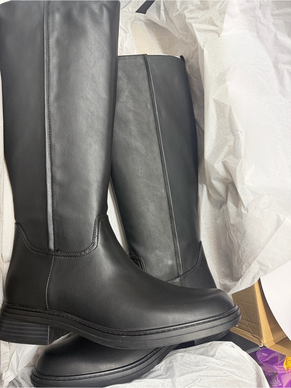 Lenox Black Over-the-Knee Smooth Leather Boots for Women